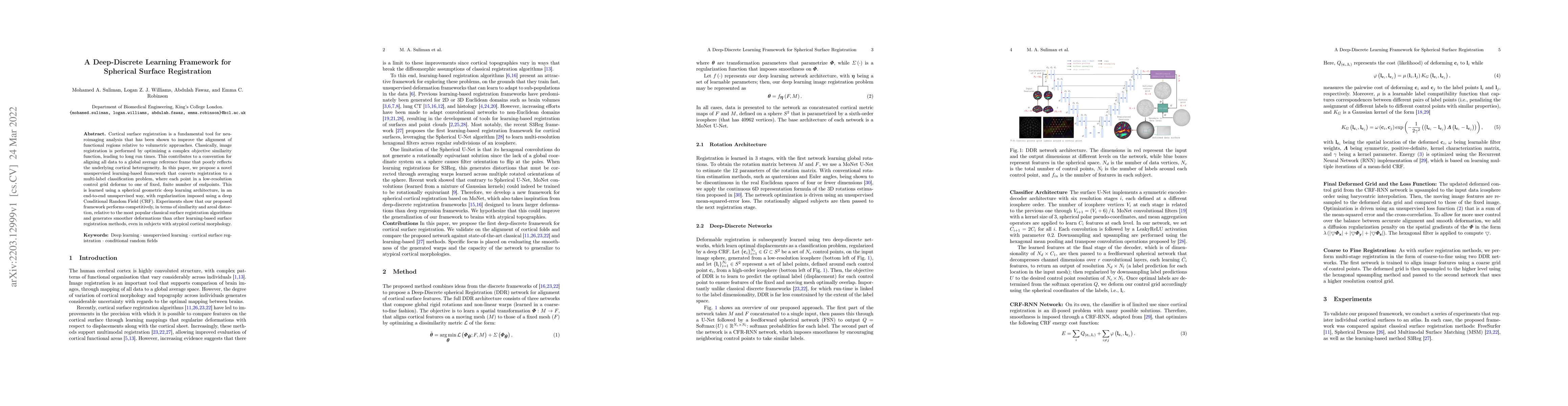Thumbnail for A Deep-Discrete Learning Framework for Spherical Surface Registration