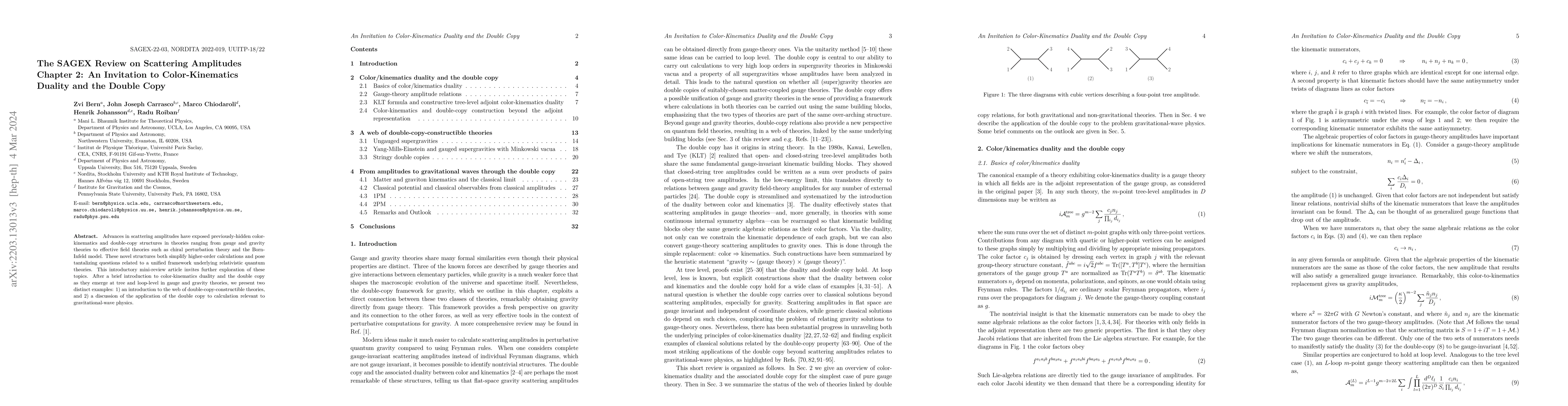 Thumbnail for The SAGEX Review on Scattering Amplitudes, Chapter 2: An Invitation to
  Color-Kinematics Duality and the Double Copy