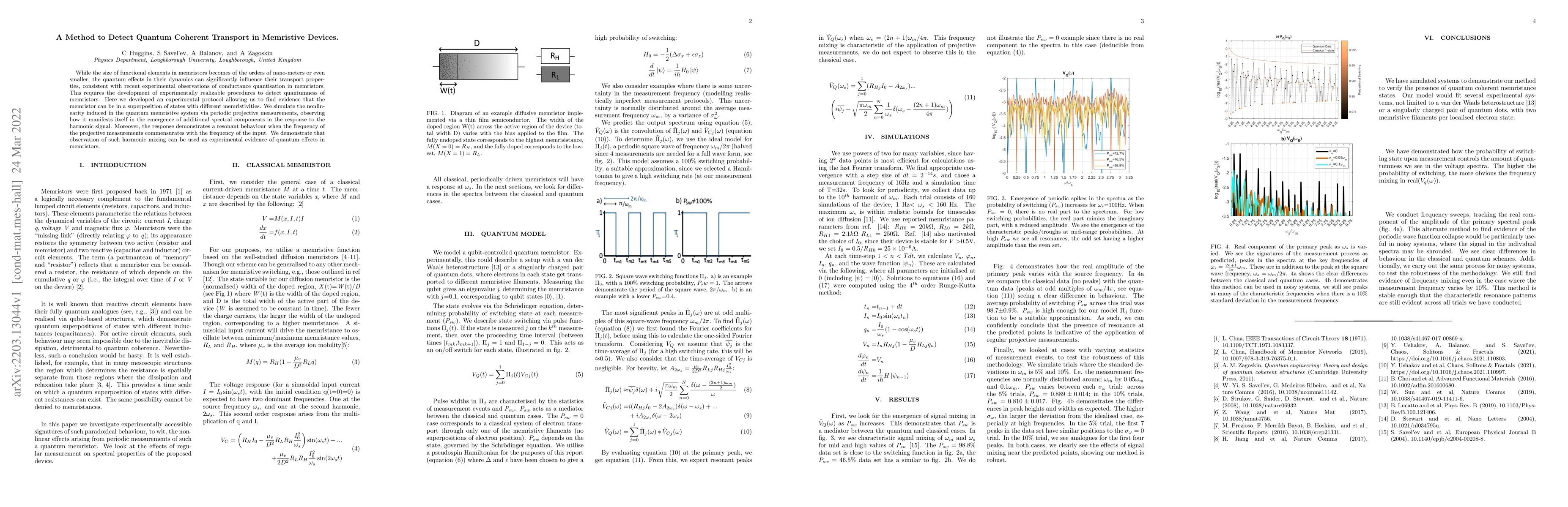 Thumbnail for A Method to Detect Quantum Coherent Transport in Memristive Devices