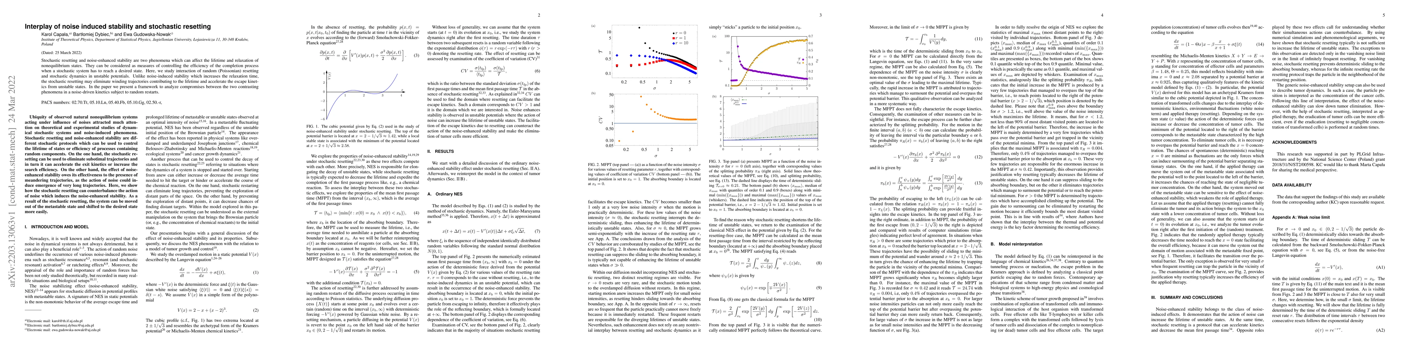 Thumbnail for Interplay of noise induced stability and stochastic resetting