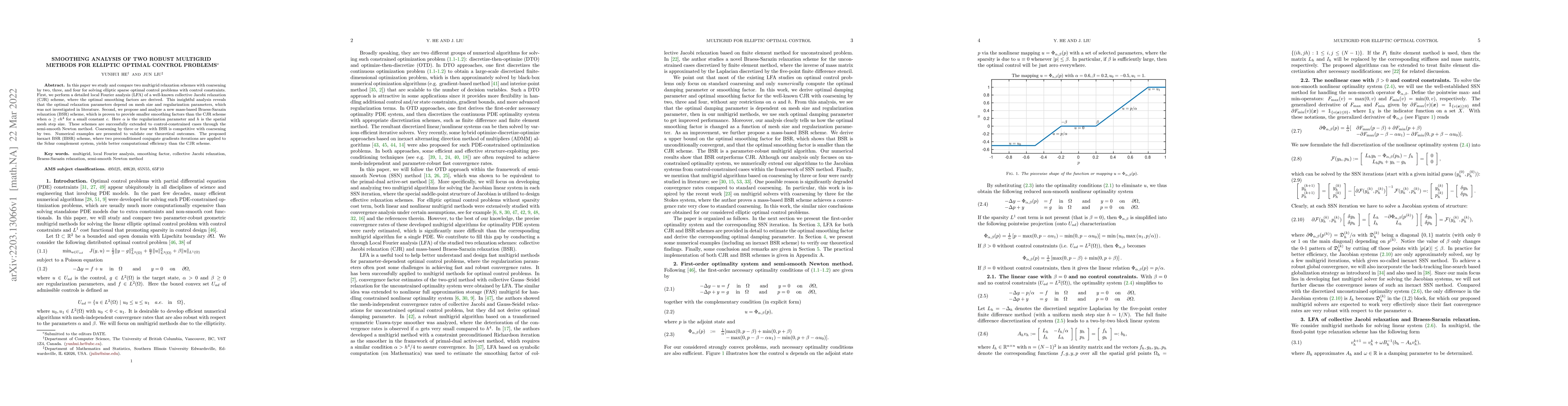 Thumbnail for Smoothing analysis of two robust multigrid methods for elliptic optimal
  control problems