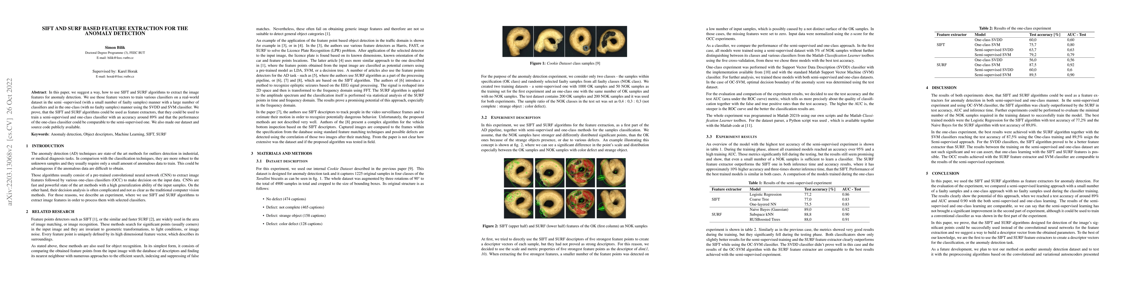 Thumbnail for SIFT and SURF based feature extraction for the anomaly detection