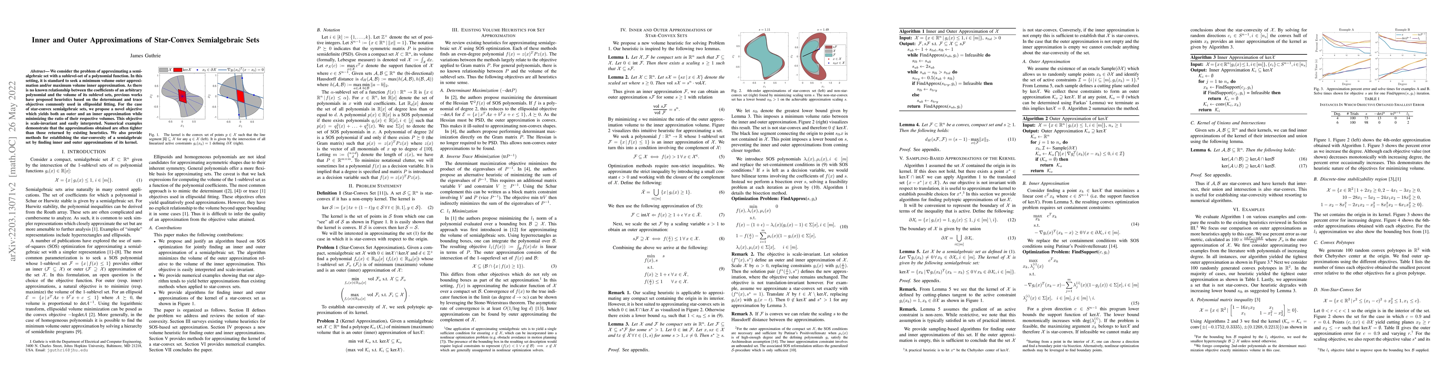 Thumbnail for Inner and Outer Approximations of Star-Convex Semialgebraic Sets