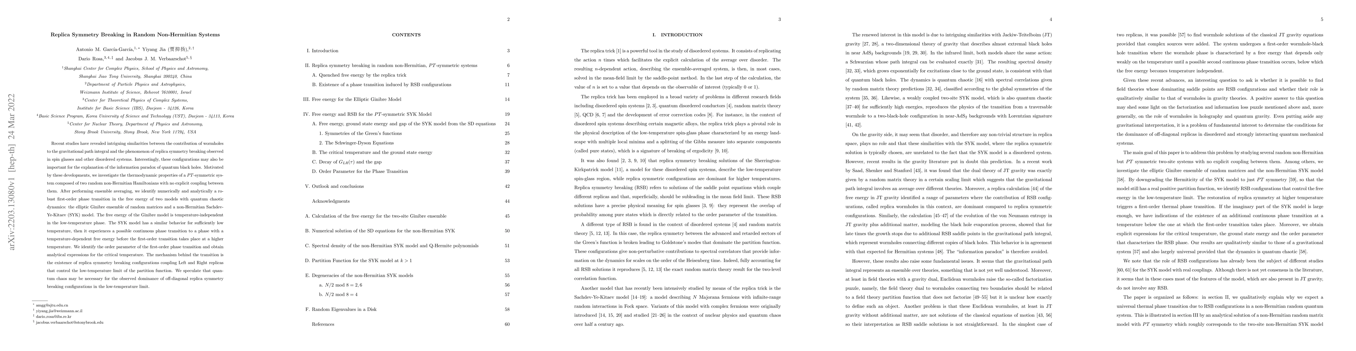 Thumbnail for Replica Symmetry Breaking in Random Non-Hermitian Systems