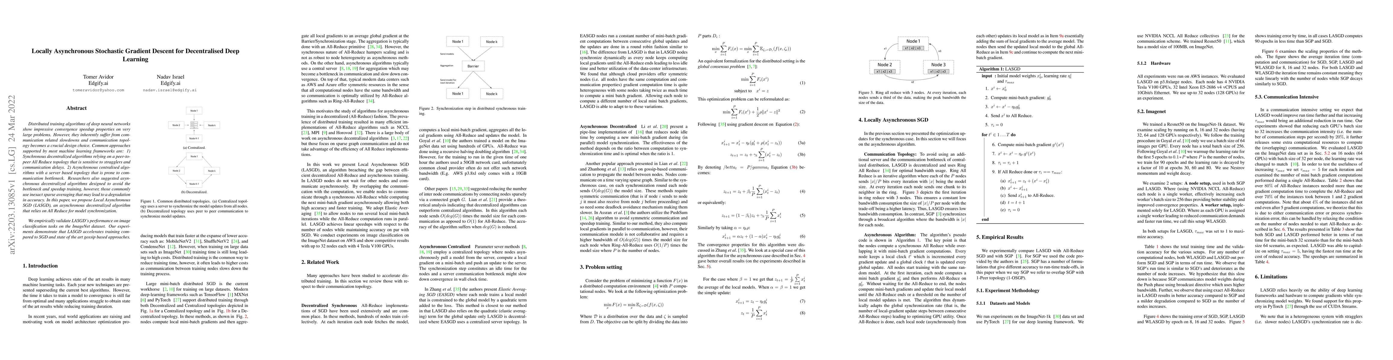 Thumbnail for Locally Asynchronous Stochastic Gradient Descent for Decentralised Deep
  Learning