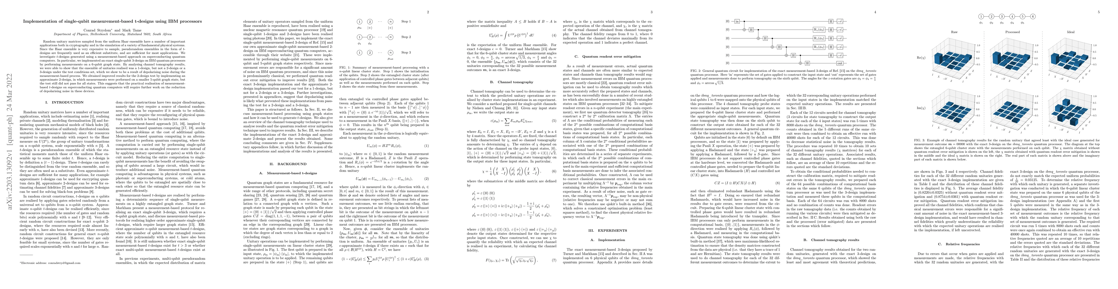 Thumbnail for Implementation of single-qubit measurement-based t-designs using IBM
  processors