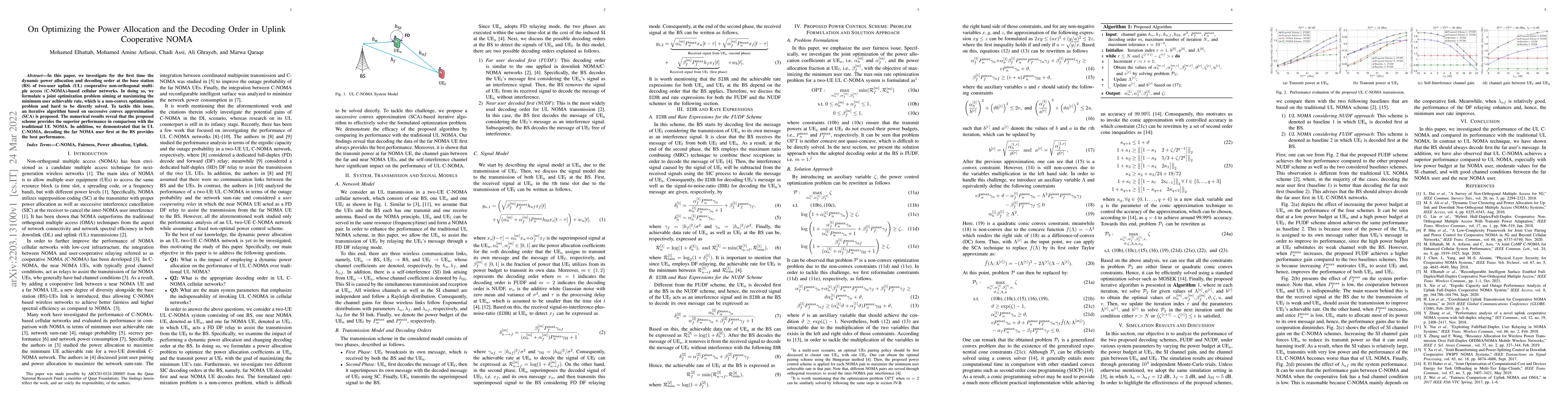 Thumbnail for On Optimizing the Power Allocation and the Decoding Order in Uplink
  Cooperative NOMA