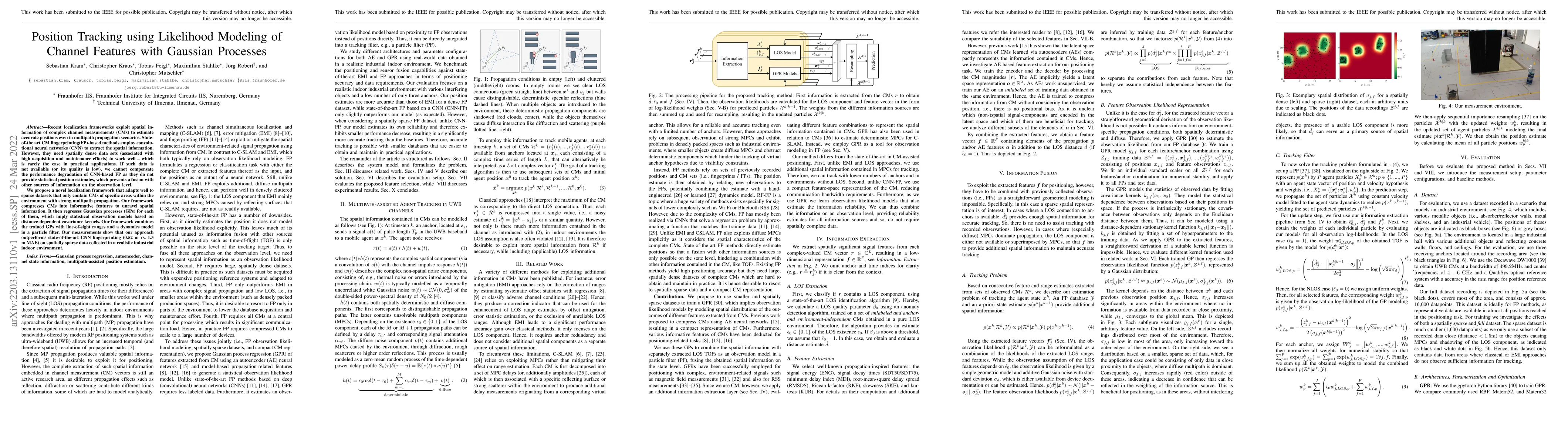 Thumbnail for Position Tracking using Likelihood Modeling of Channel Features with
  Gaussian Processes