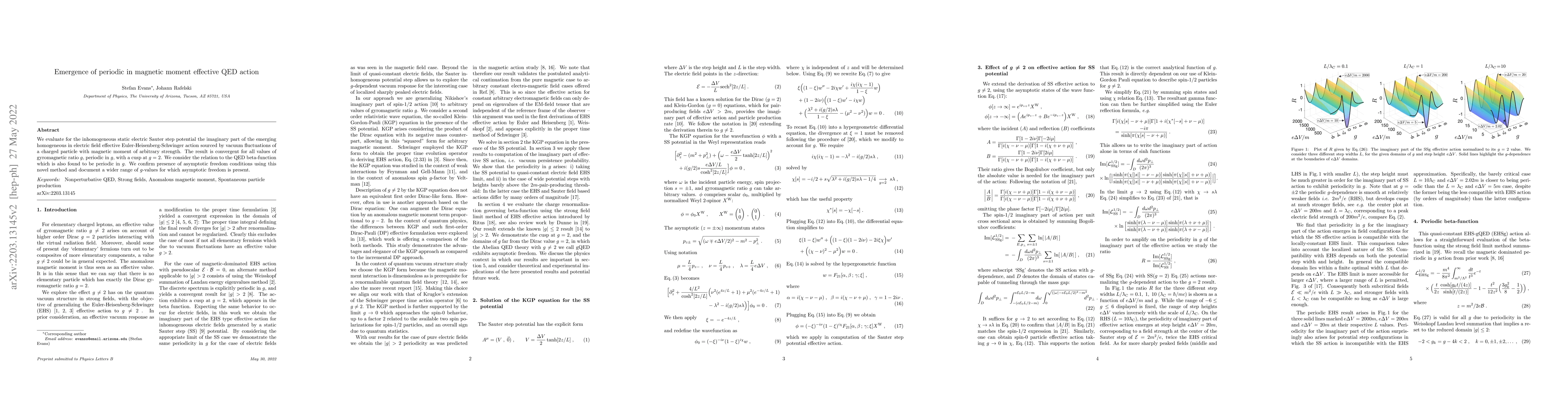 Thumbnail for Emergence of periodic in magnetic moment effective QED action
