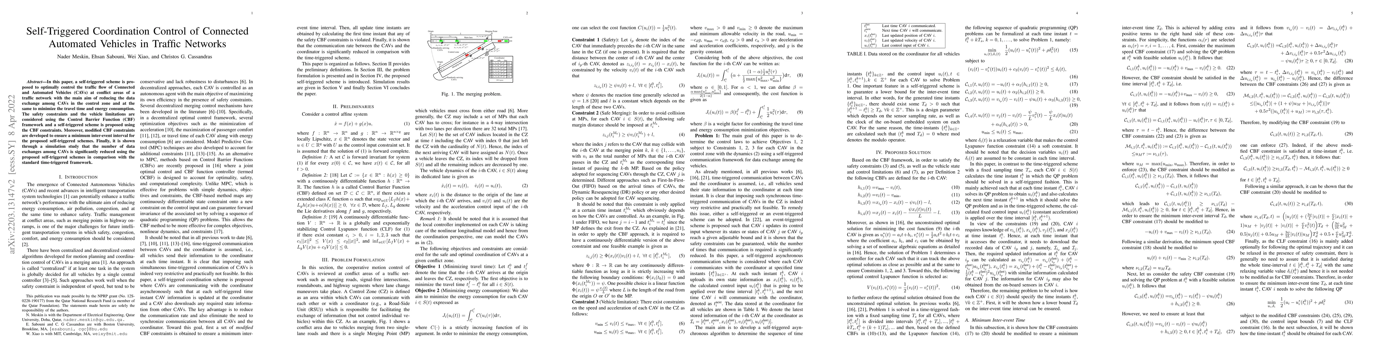 Thumbnail for Self-Triggered Coordination Control of Connected Automated Vehicles in
  Traffic Networks