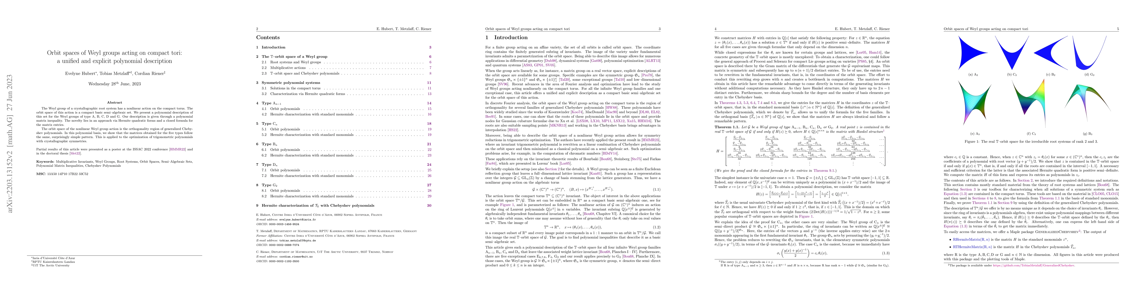 Thumbnail for Orbit spaces of Weyl groups acting on compact tori: a unified and
  explicit polynomial description