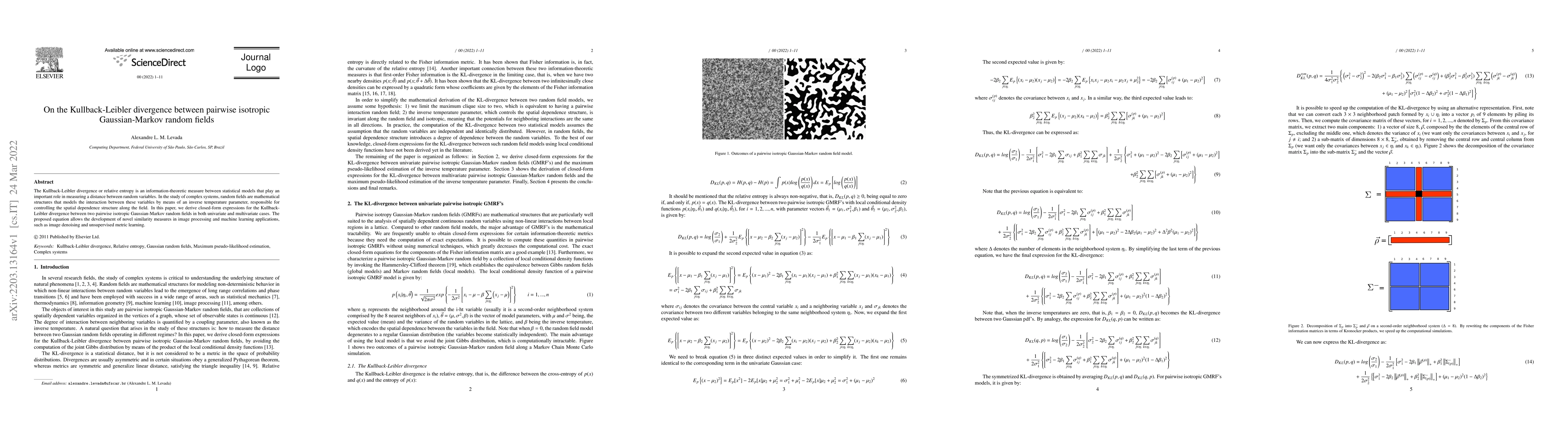 Thumbnail for On the Kullback-Leibler divergence between pairwise isotropic
  Gaussian-Markov random fields
