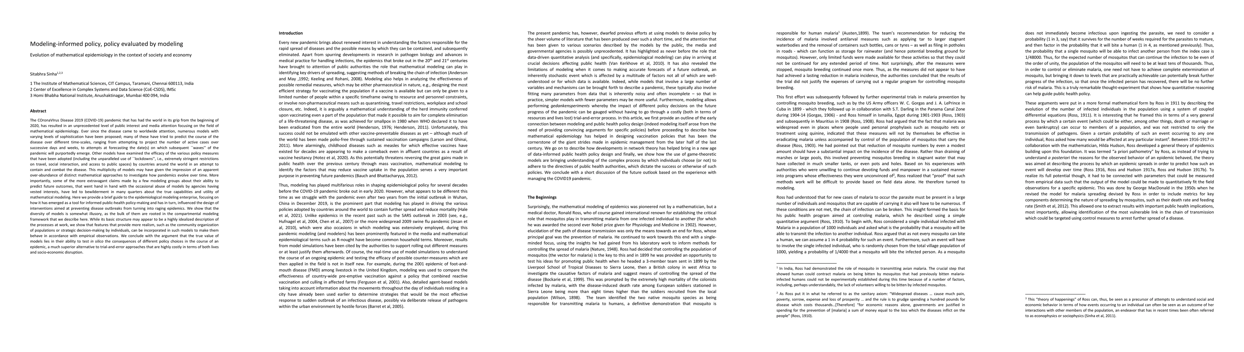 Thumbnail for Modeling-informed policy, policy evaluated by modeling: Evolution of
  mathematical epidemiology in the context of society and economy