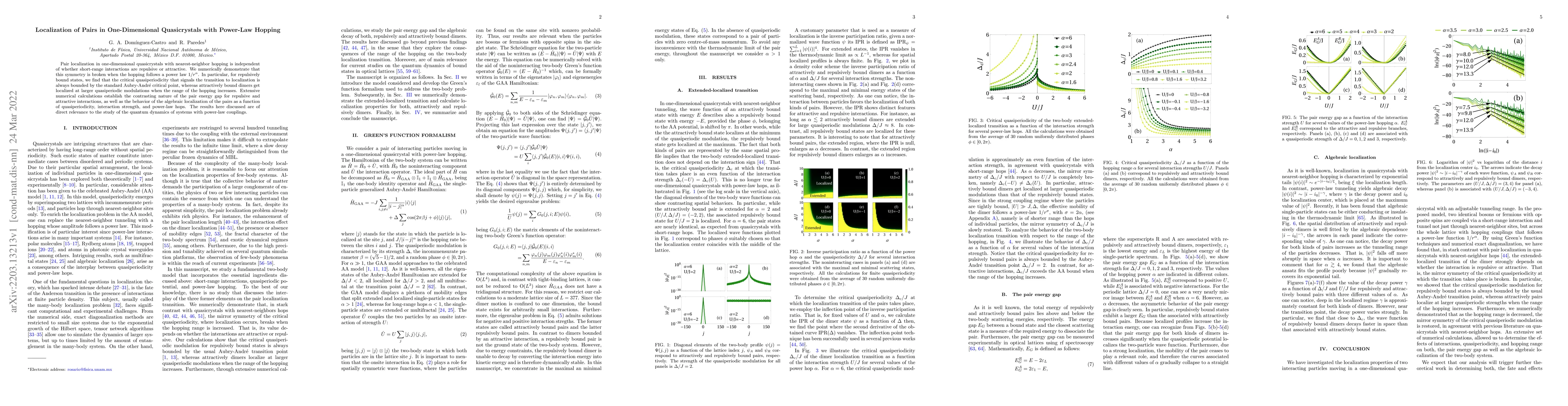 Thumbnail for Localization of Pairs in One-Dimensional Quasicrystals with Power-Law
  Hopping