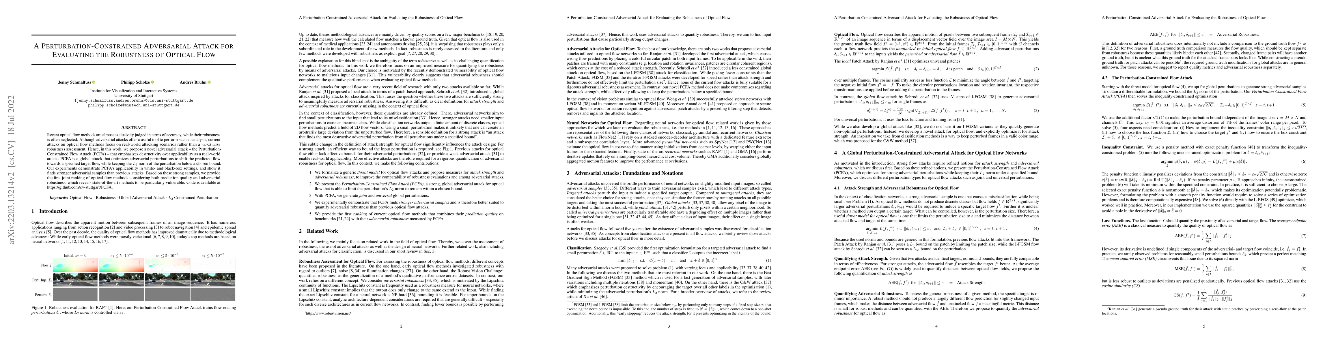 Thumbnail for A Perturbation-Constrained Adversarial Attack for Evaluating the
  Robustness of Optical Flow