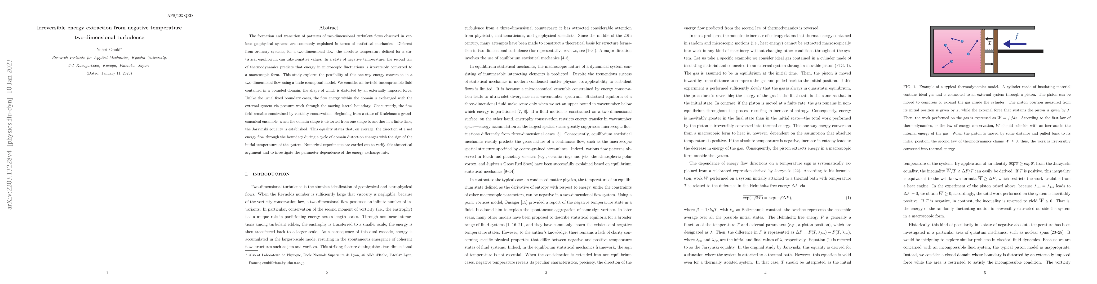Thumbnail for Irreversible energy extraction from negative temperature two-dimensional
  turbulence