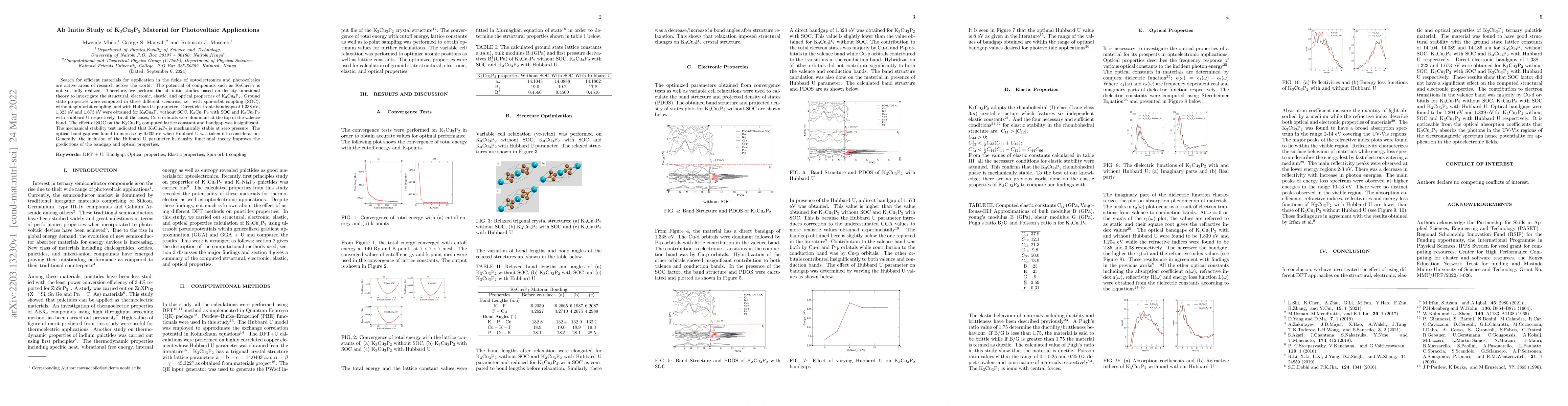 Thumbnail for Ab Initio Study of K${_3}$Cu${_3}$P${_2}$ Material for Photovoltaic
  Applications