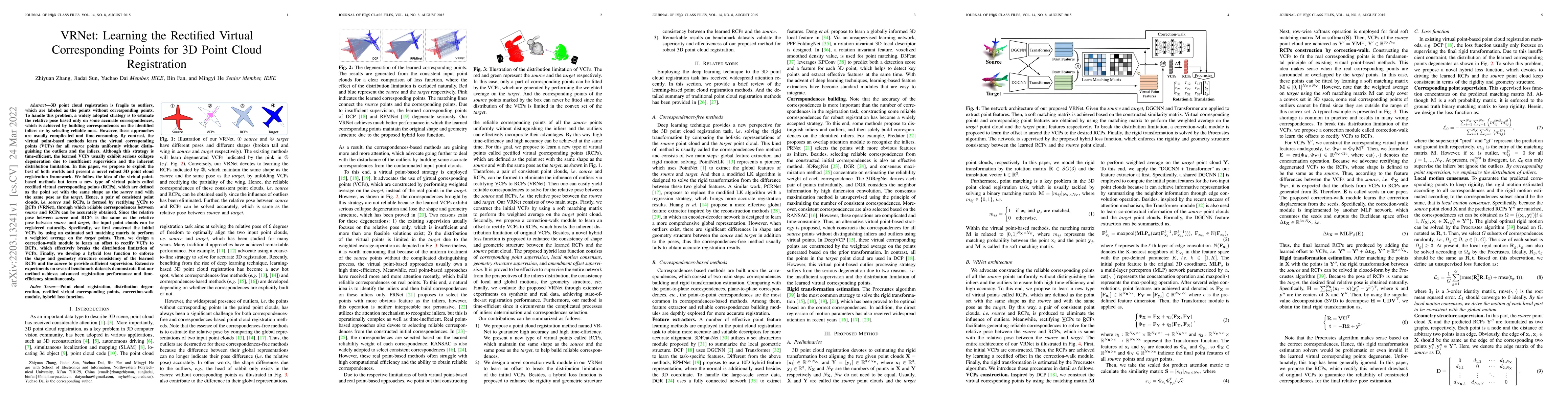 Thumbnail for VRNet: Learning the Rectified Virtual Corresponding Points for 3D Point
  Cloud Registration