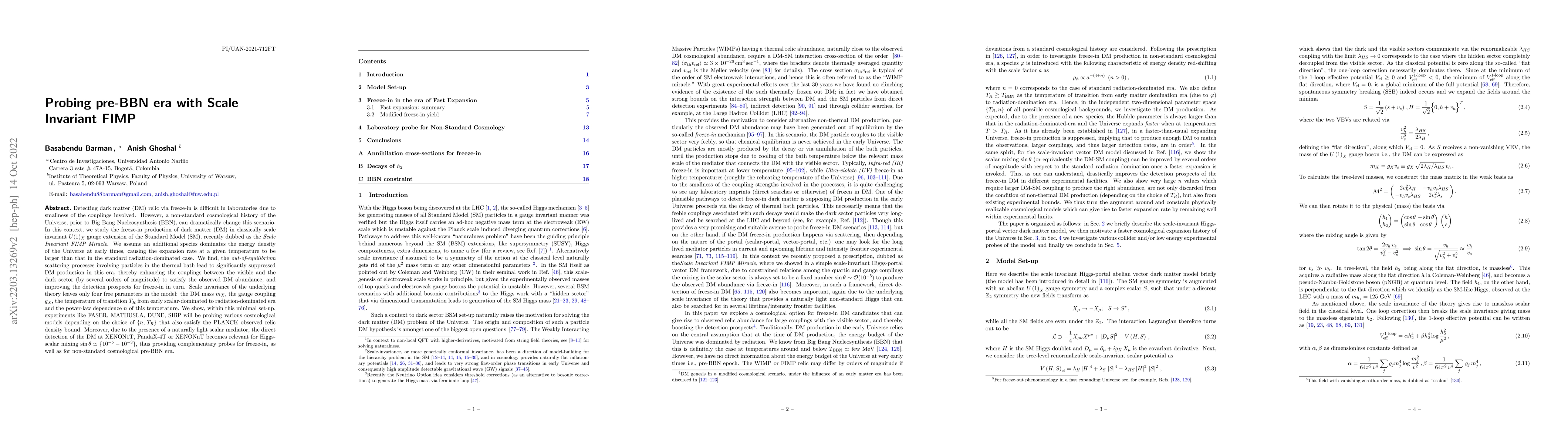 Thumbnail for Probing pre-BBN era with Scale Invariant FIMP