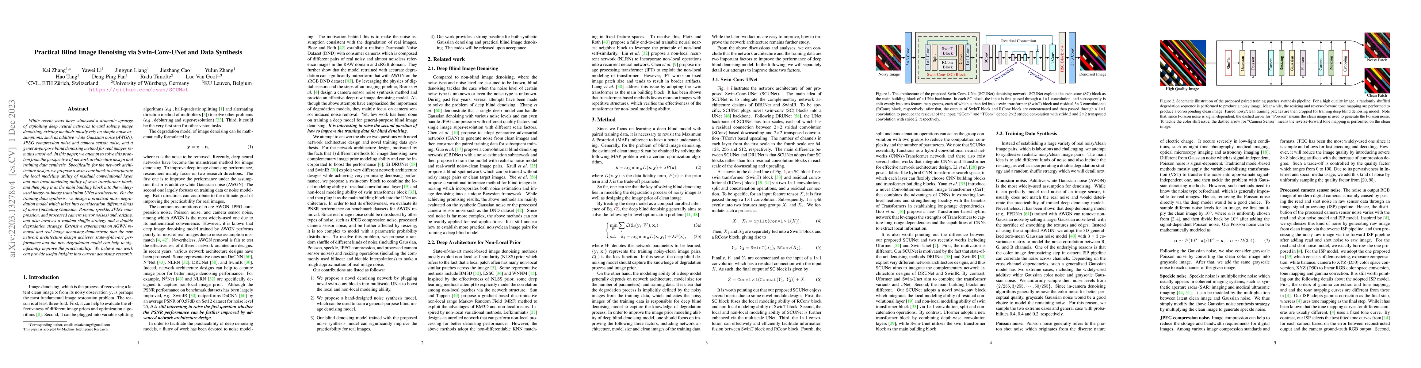 Thumbnail for Practical Blind Image Denoising via Swin-Conv-UNet and Data Synthesis