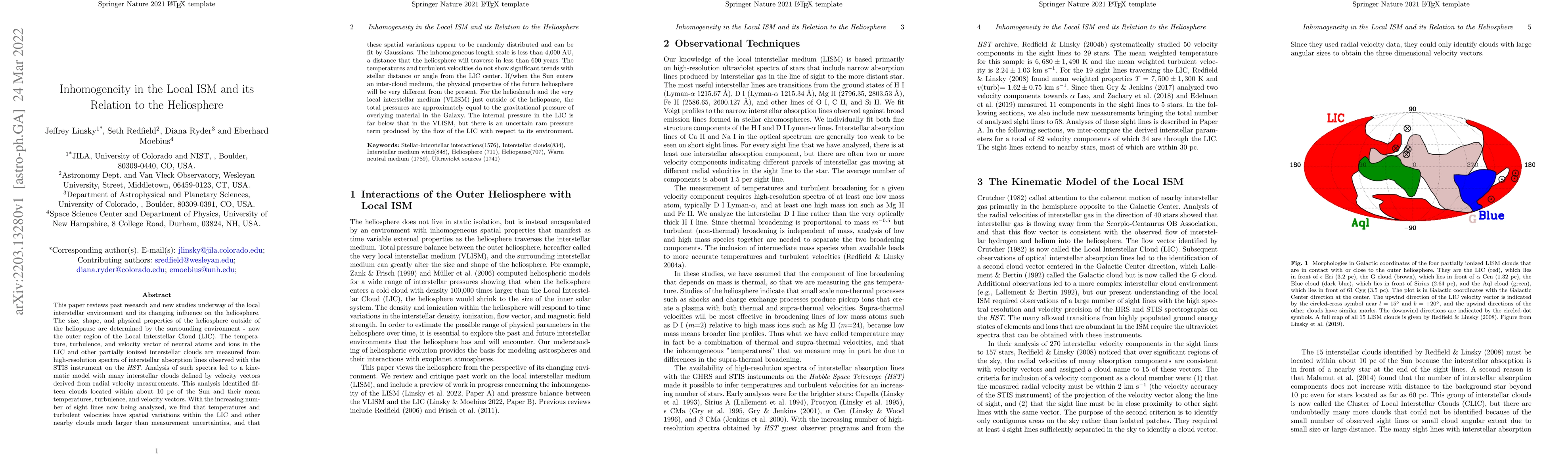 Thumbnail for Inhomogeneity in the Local ISM and its Relation to the Heliosphere