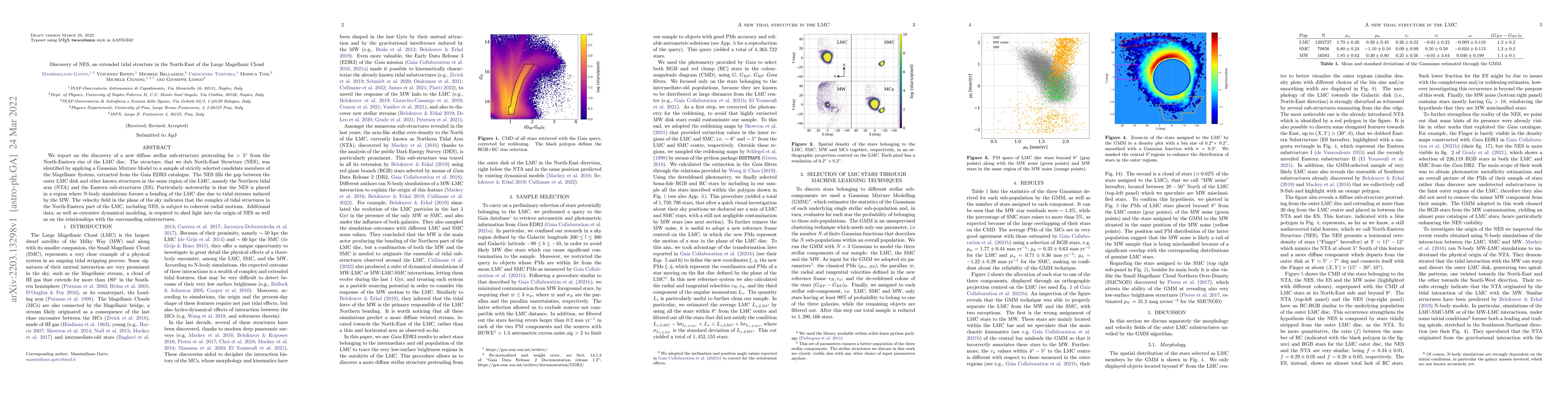 Thumbnail for Discovery of NES, an extended tidal structure in the North-East of the
  Large Magellanic Cloud
