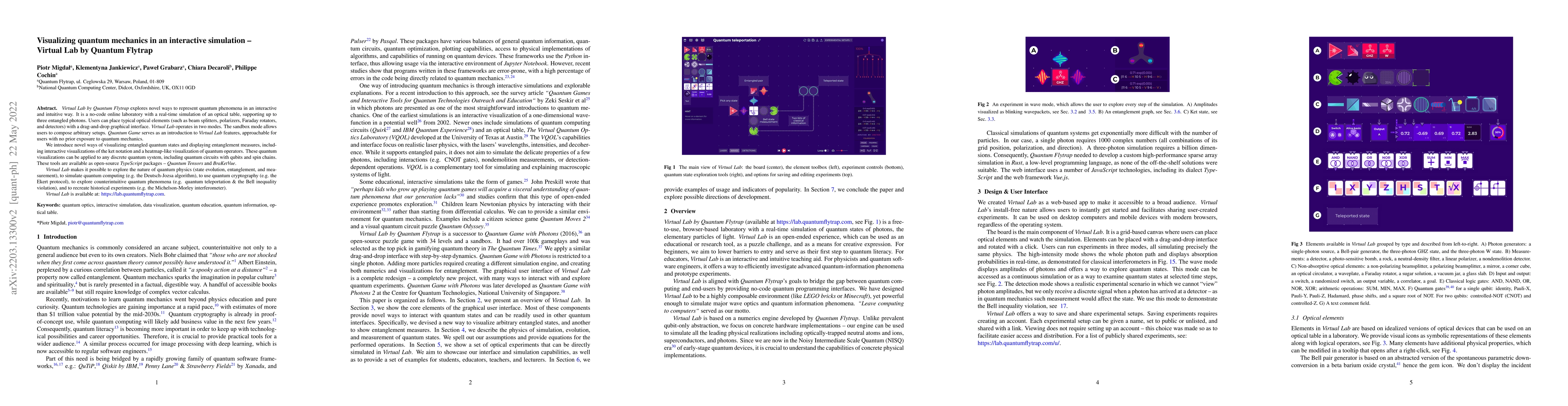 Thumbnail for Visualizing quantum mechanics in an interactive simulation -- Virtual
  Lab by Quantum Flytrap