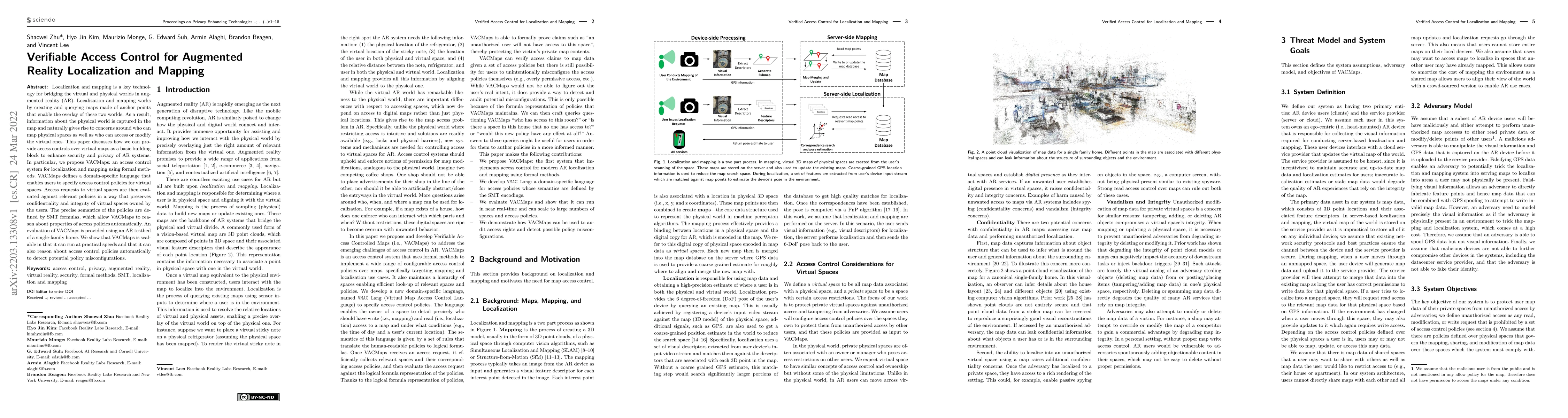 Thumbnail for Verifiable Access Control for Augmented Reality Localization and Mapping