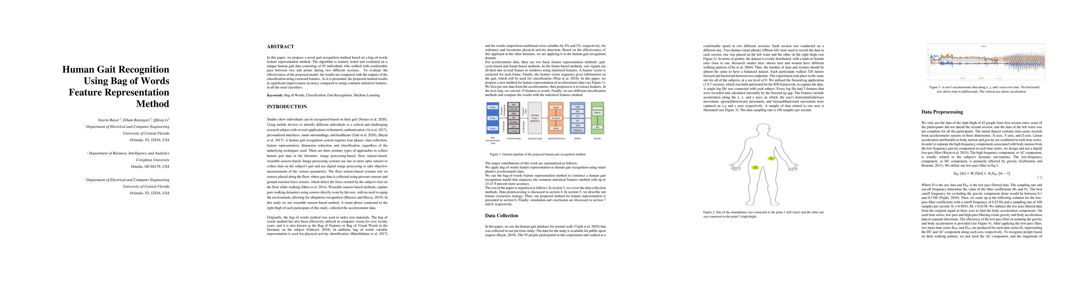 Thumbnail for Human Gait Recognition Using Bag of Words Feature Representation Method