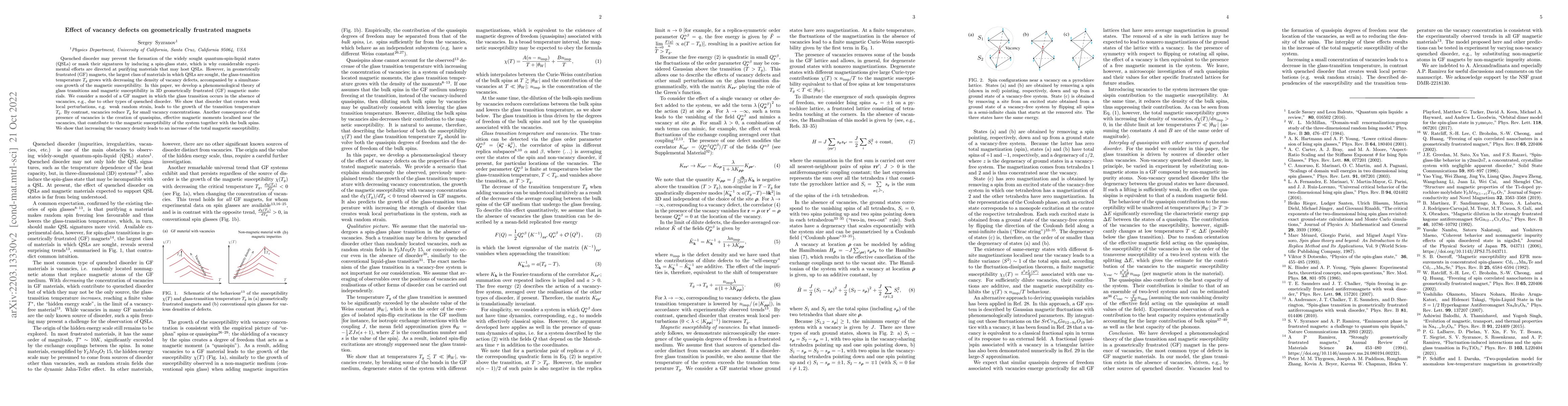 Thumbnail for Effect of vacancy defects on geometrically frustrated magnets