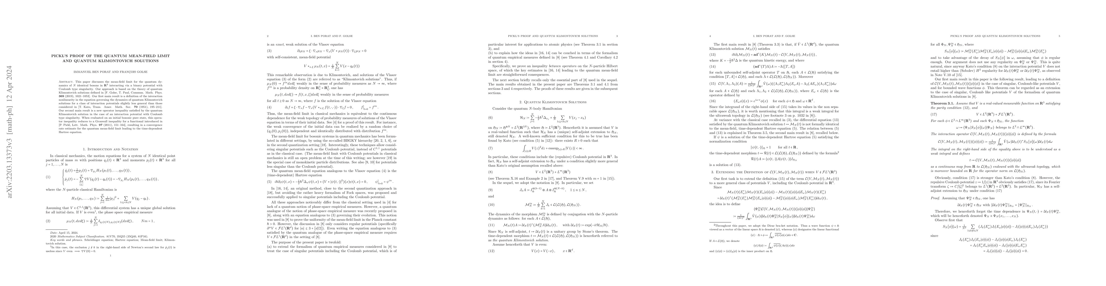Thumbnail for Pickl's Proof of the Quantum Mean-Field Limit and Quantum Klimontovich
  Solutions