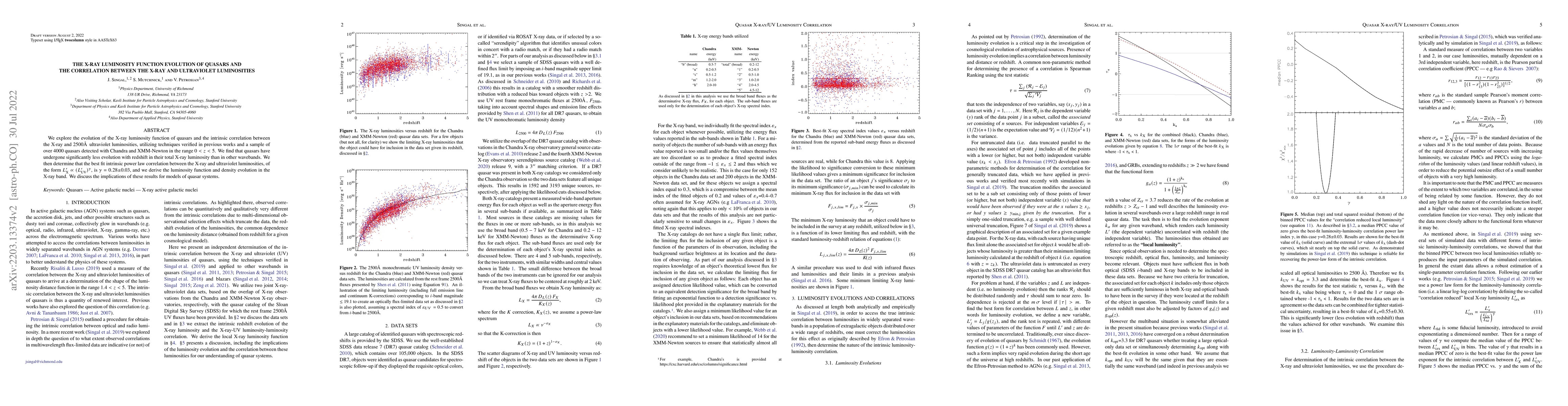 Thumbnail for The X-ray Luminosity Function Evolution of Quasars and the Correlation
  Between the X-ray and Ultraviolet Luminosities
