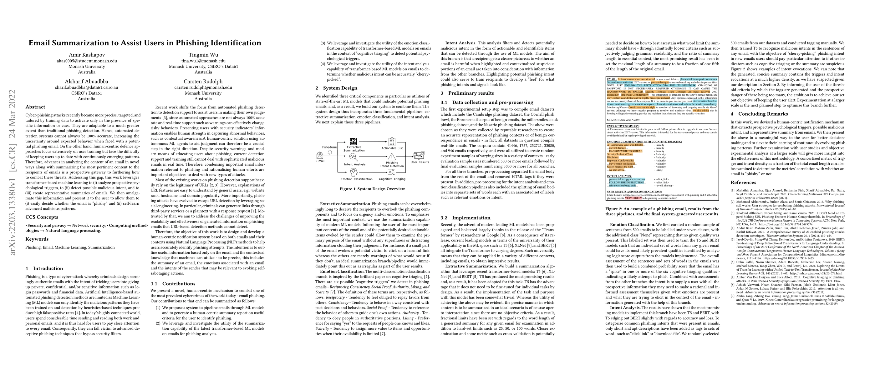 Thumbnail for Email Summarization to Assist Users in Phishing Identification