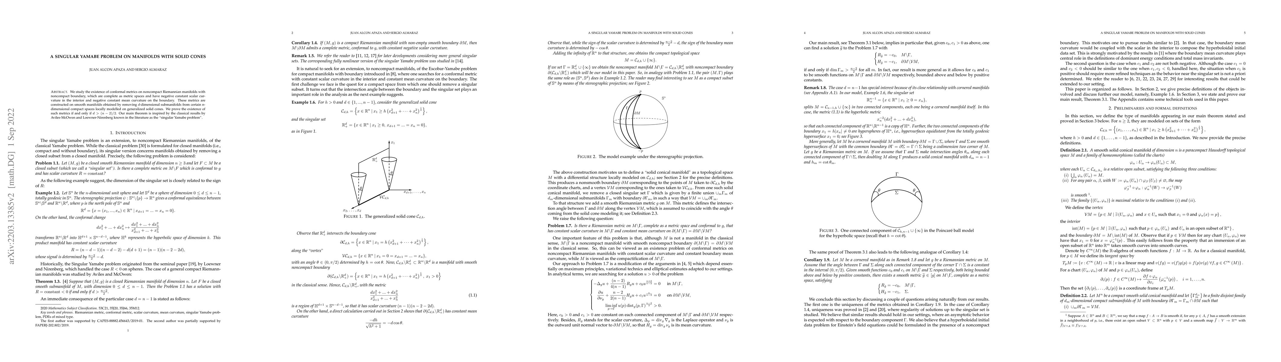 Thumbnail for A singular Yamabe problem on manifolds with solid cones
