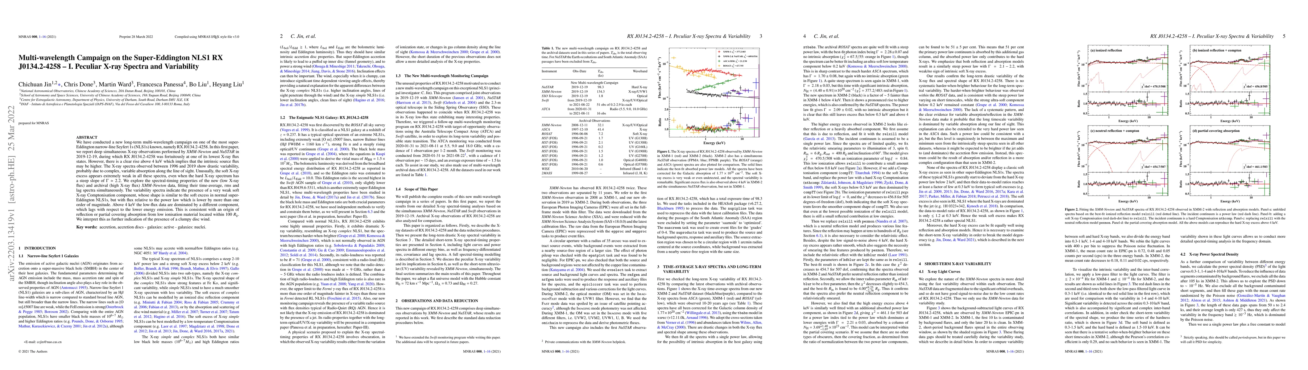 Thumbnail for Multi-wavelength Campaign on the Super-Eddington NLS1 RX J0134.2-4258 --
  I. Peculiar X-ray Spectra and Variability