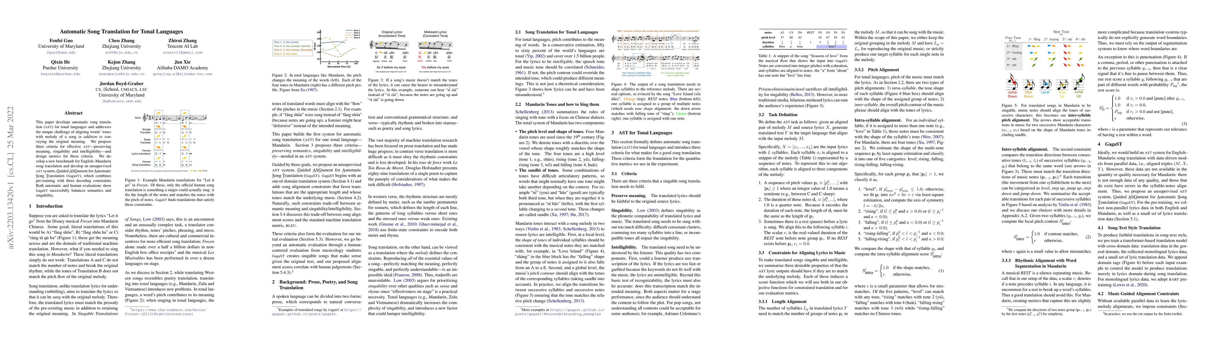 Thumbnail for Automatic Song Translation for Tonal Languages