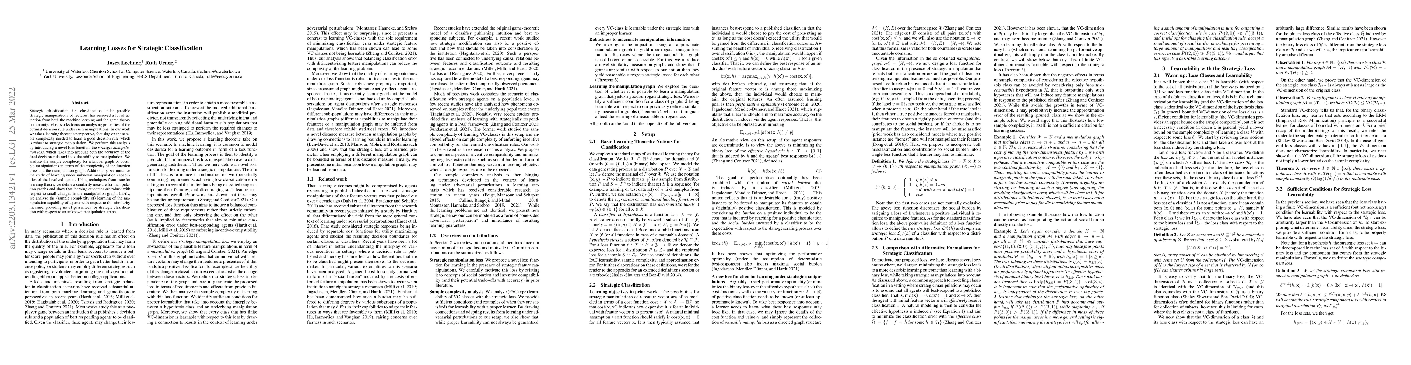 Thumbnail for Learning Losses for Strategic Classification
