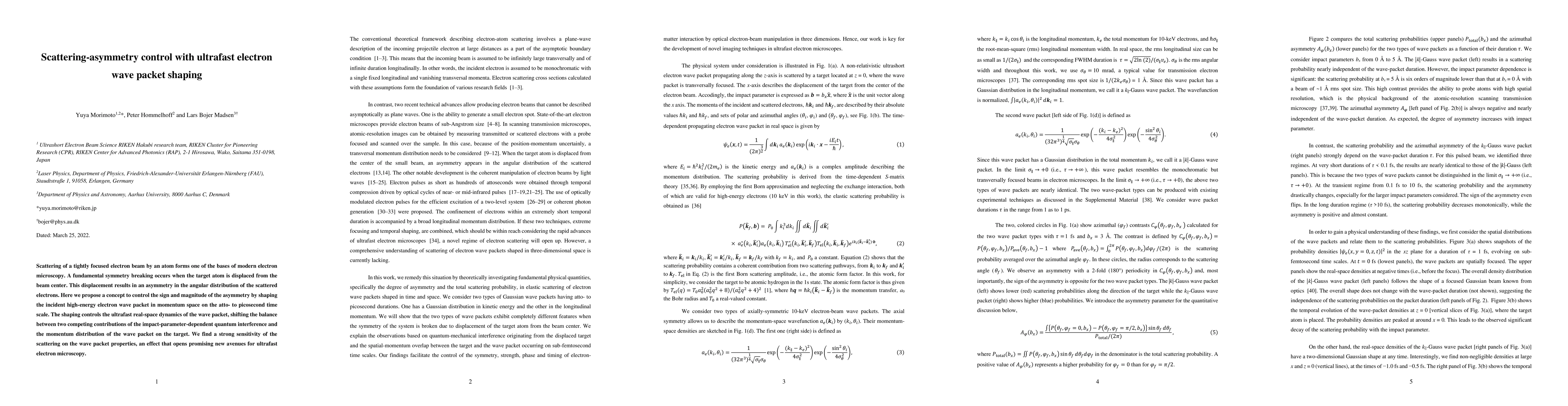 Thumbnail for Scattering-asymmetry control with ultrafast electron wave packet shaping