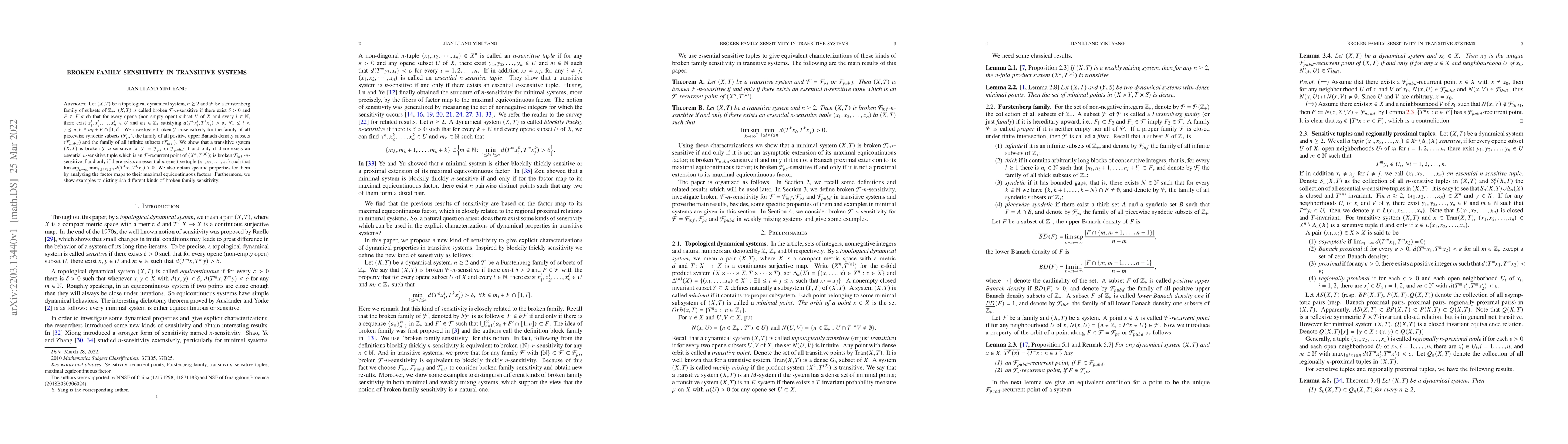 Thumbnail for Broken family sensitivity in transitive systems