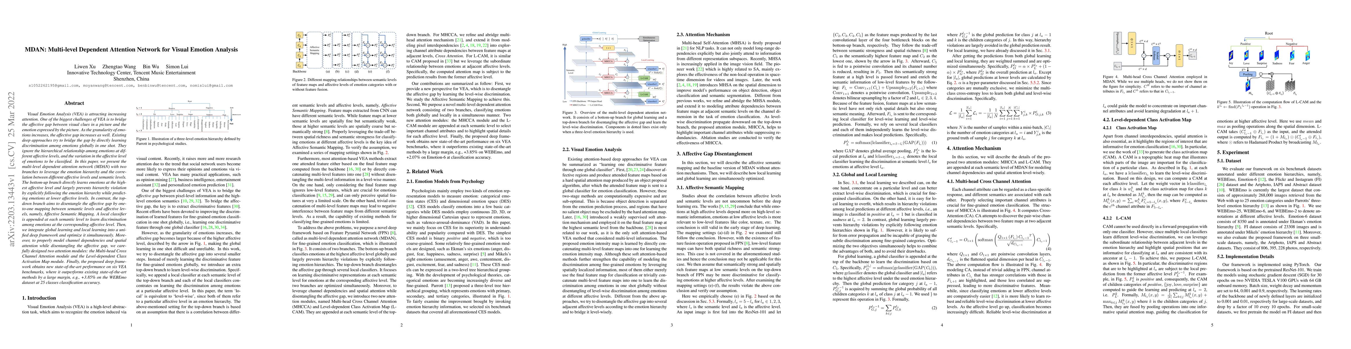 Thumbnail for MDAN: Multi-level Dependent Attention Network for Visual Emotion
  Analysis