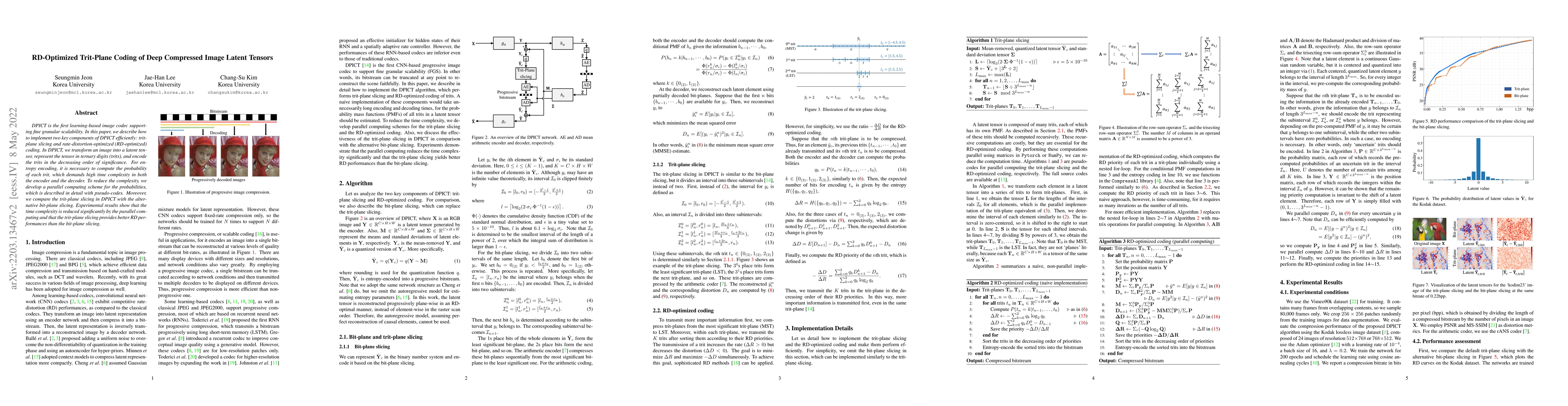 Thumbnail for RD-Optimized Trit-Plane Coding of Deep Compressed Image Latent Tensors