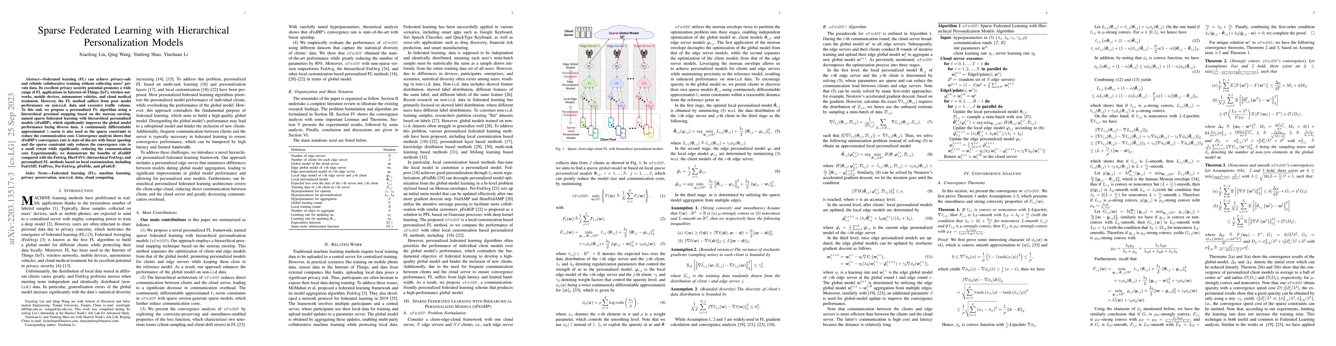 Thumbnail for Sparse Federated Learning with Hierarchical Personalized Models