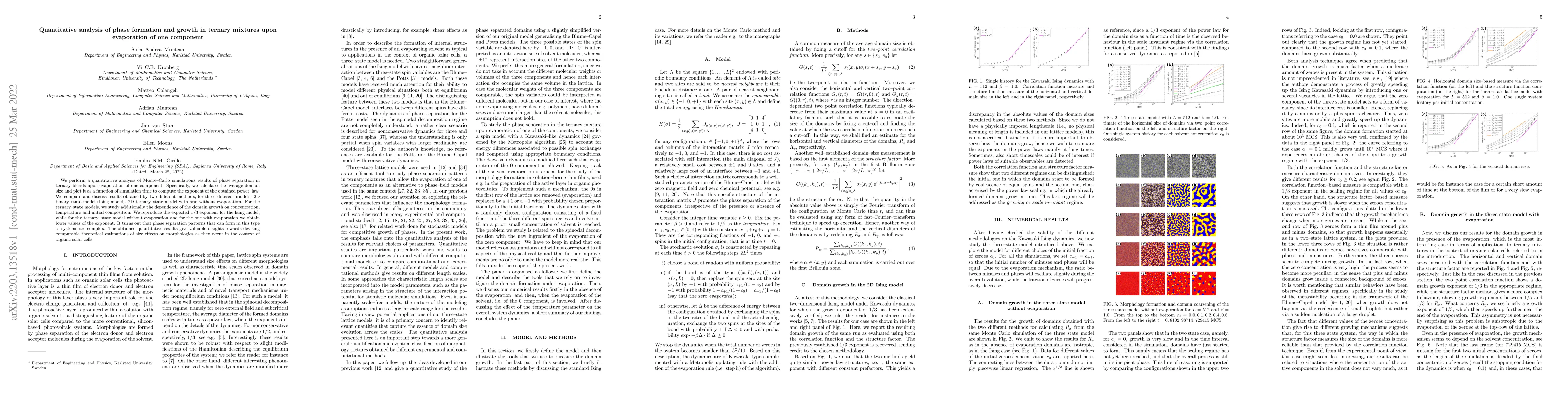 Thumbnail for Quantitative analysis of phase formation and growth in ternary mixtures
  upon evaporation of one component