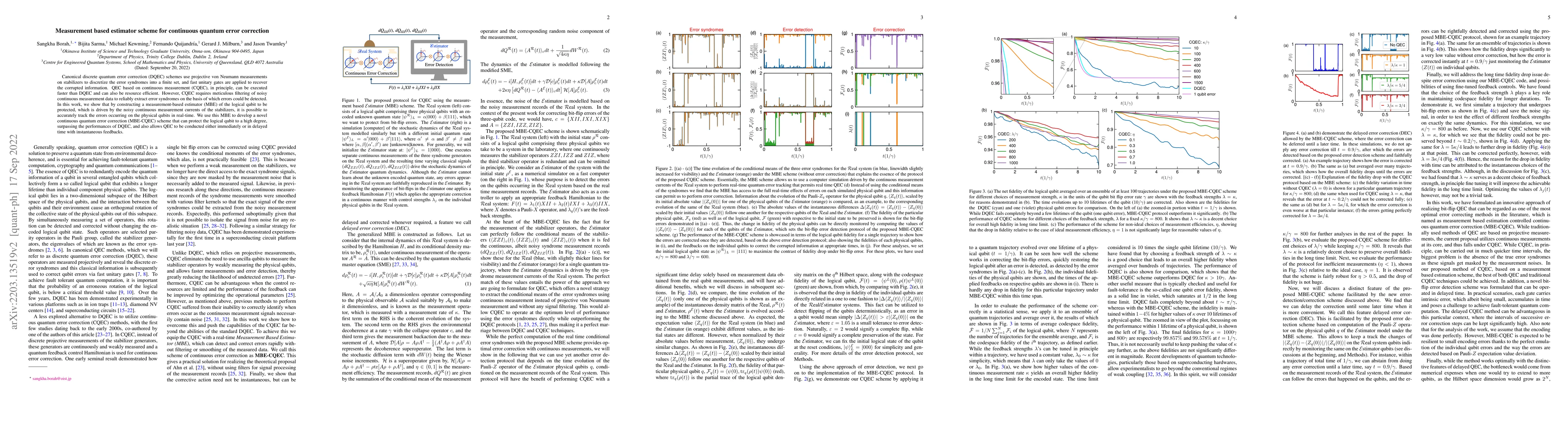Thumbnail for Measurement based estimator scheme for continuous quantum error
  correction