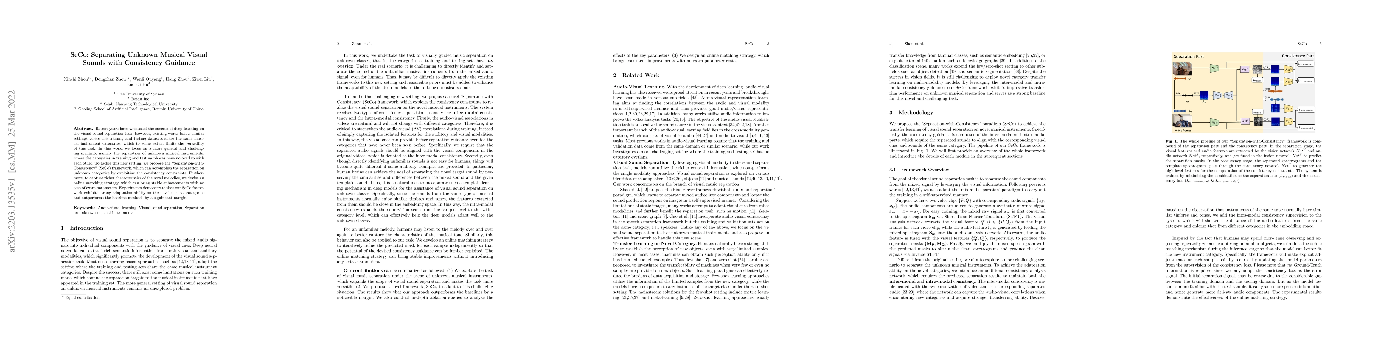 Thumbnail for SeCo: Separating Unknown Musical Visual Sounds with Consistency Guidance