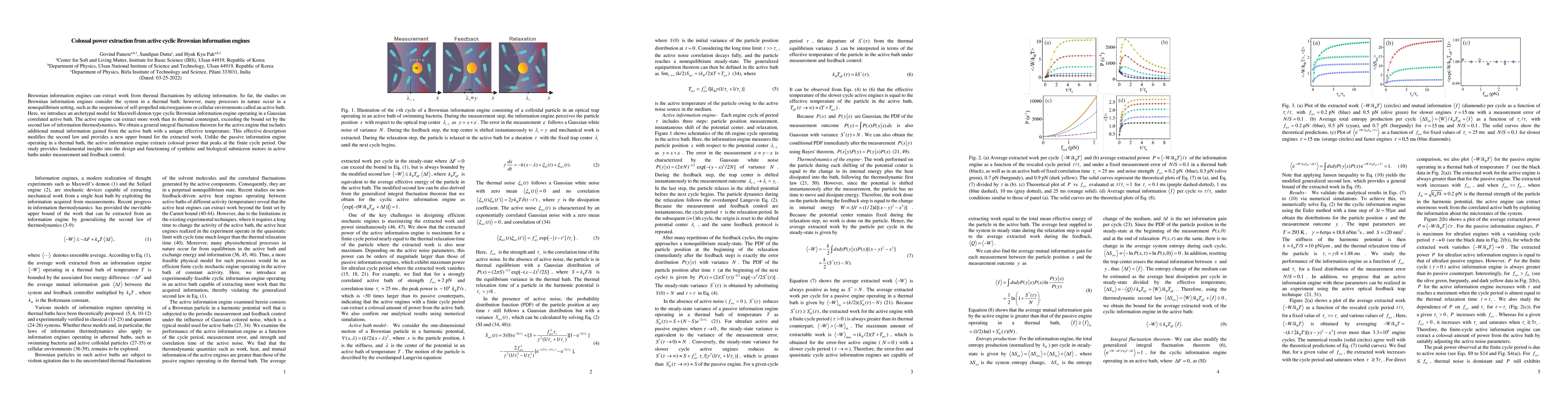 Thumbnail for Colossal power extraction from active cyclic Brownian information
  engines