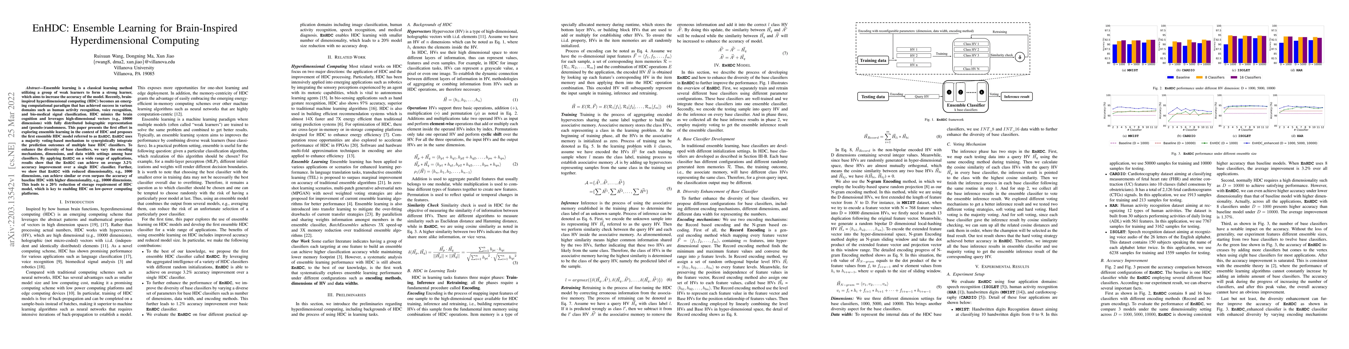 Thumbnail for EnHDC: Ensemble Learning for Brain-Inspired Hyperdimensional Computing
