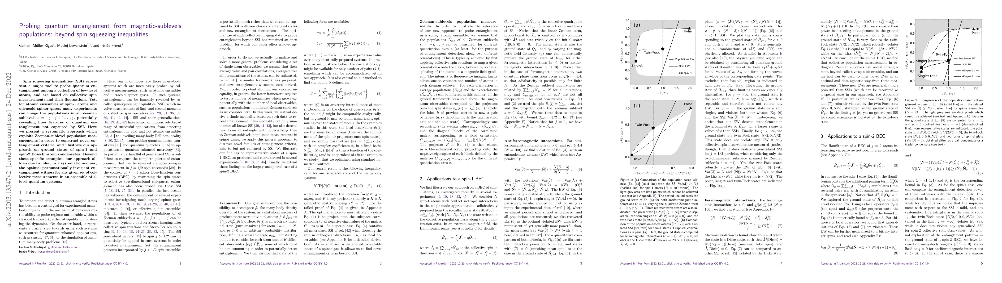 Thumbnail for Probing quantum entanglement from magnetic-sublevels populations: beyond
  spin squeezing inequalities