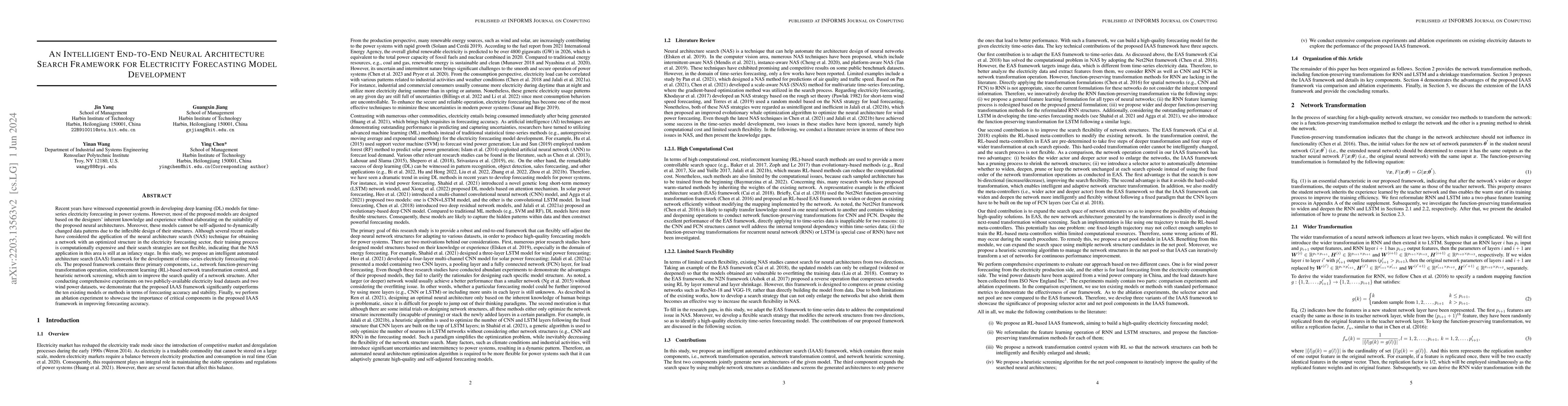 Thumbnail for An Intelligent End-to-End Neural Architecture Search Framework for
  Electricity Forecasting Model Development