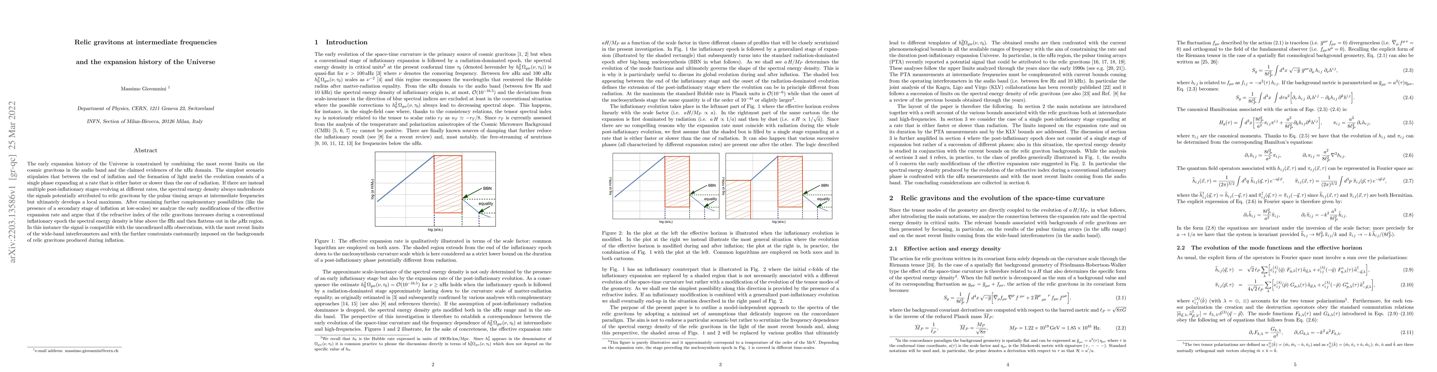 Thumbnail for Relic gravitons at intermediate frequencies and the expansion history of
  the Universe